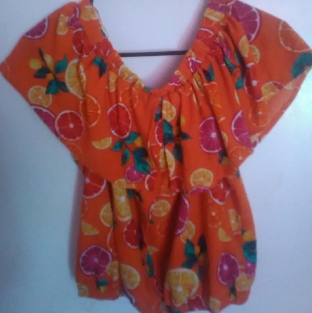 Penelope Tropical Color Girl's Blouse size Large